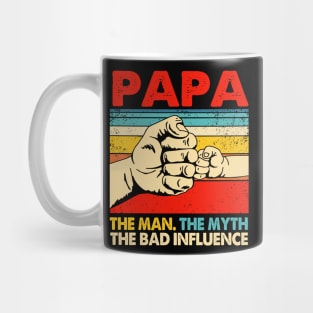 Mens Funny Father's Day Gift Papa The Man The Myth The Bad Influence Mug